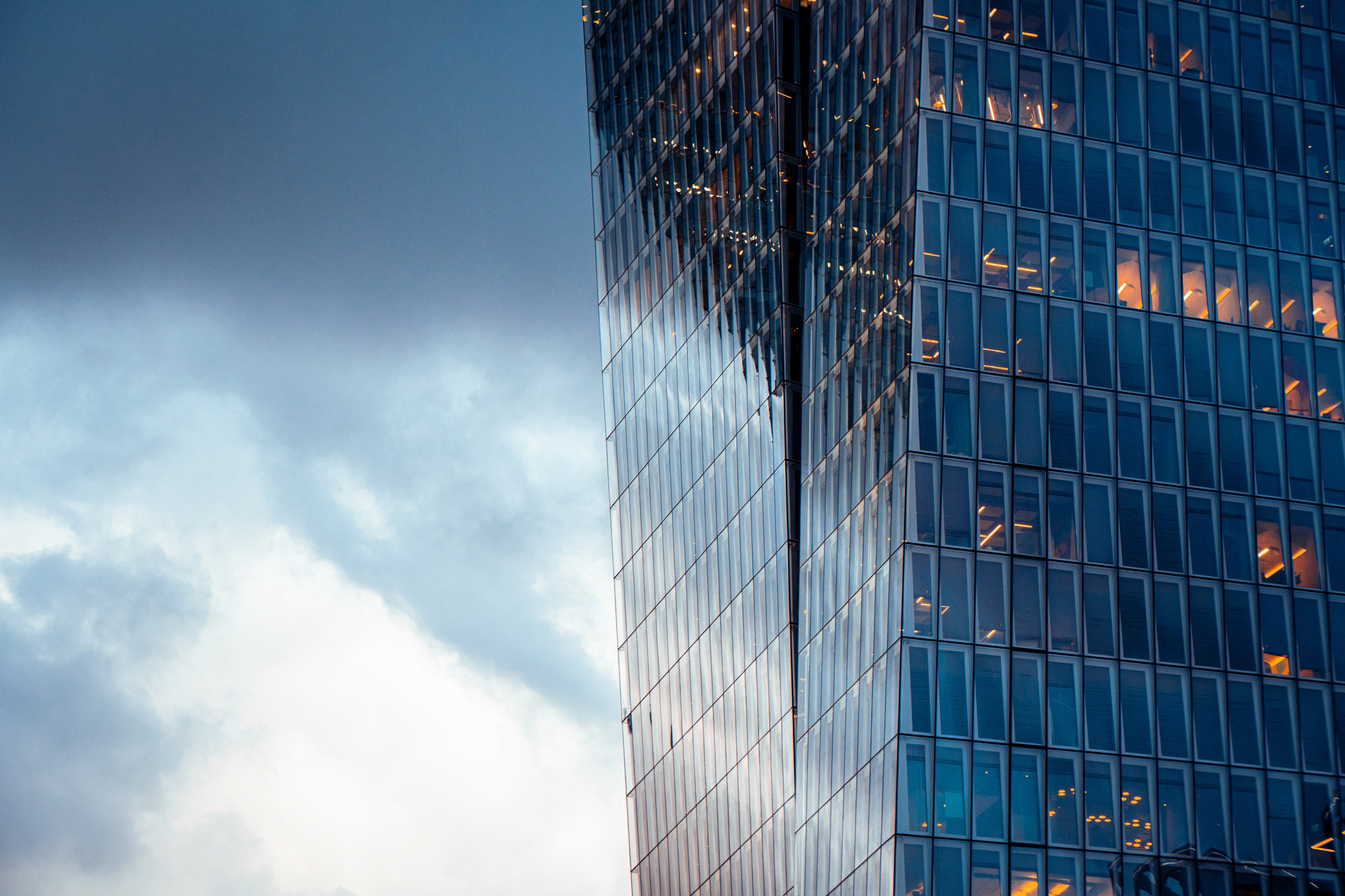 blue and white building under blue sky